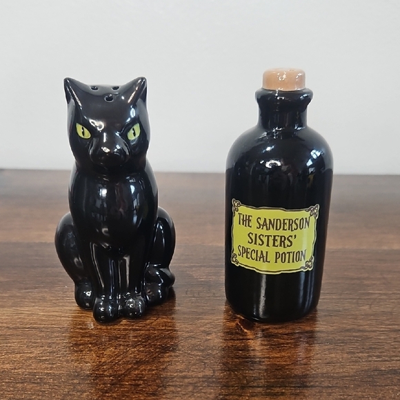 Black Cat and Potion Bottle S&P Set - Picture 1 of 4